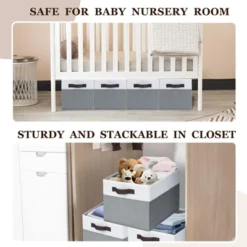 Itopfox 4 Pack Large Storage Baskets With Handles, Fabric Closet Organizers, Collapsible Bins For Clothes, Toys, Nursery, Home Organization -Rubbermaid Shop GUEST 00d873f7 848a 4bd0 9aeb 14f41b9a051b