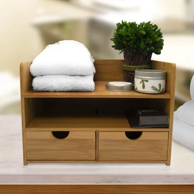 Sorbus 3-Tier Bamboo Desk Organizer Countertop Organization And Storage With 3 Drawers Declutter Office, Makeup Vanity And More 4 Sorbus 3-Tier Bamboo Desk Organizer Countertop Organization And Storage With 3 Drawers Declutter Office, Makeup Vanity And More - Image 4
