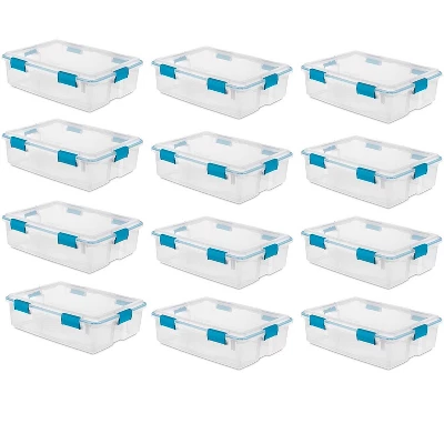 Sterilite Multipurpose Plastic Under-Bed Storage Tote Bins With Secure Gasket Latching Lids For Home Organization 8 Sterilite Multipurpose Plastic Under-Bed Storage Tote Bins With Secure Gasket Latching Lids For Home Organization - Image 8