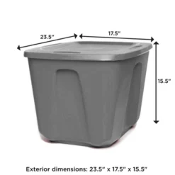 Homz Multipurpose 18 Gallon Stackable Plastic Storage Container Tote Bin With Secure Snap-On Lid For Home And Office Organization, Grey (8 Pack) -Rubbermaid Shop GUEST 0604ab52 376f 4dff bad8 4754079151d5