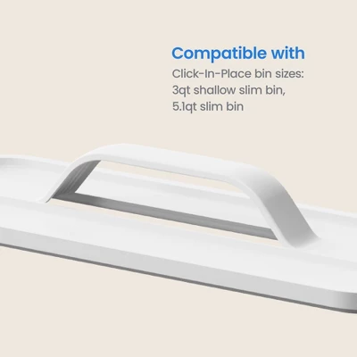 Click In Place Slim Lid With Handle For Plastic Storage Bins Home And Office Organization White- Brightroom™ 6 Click In Place Slim Lid With Handle For Plastic Storage Bins Home And Office Organization White- Brightroom™ - Image 6