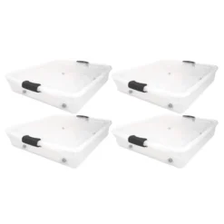 Homz 56 Quart Underbed Secure Latching Clear Plastic Storage Container Bin With Lid And Easy Glide Wheels For Home And Office Organization -Rubbermaid Shop GUEST 0bc45447 fb07 487c b4da 5a6a936ced0a