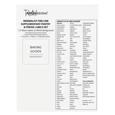 Talented Kitchen 157 Pantry Organization Labels For Food Storage Containers, Preprinted Black All Caps On Matte Vinyl Stickers For Minimalist Kitchen 5 Talented Kitchen 157 Pantry Organization Labels For Food Storage Containers, Preprinted Black All Caps On Matte Vinyl Stickers For Minimalist Kitchen - Image 5