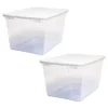 Homz 56 Quart Snaplock Clear Plastic Storage Tote Container Bin With Secure Lid And Handles For Home And Office Organization (4 Pack)