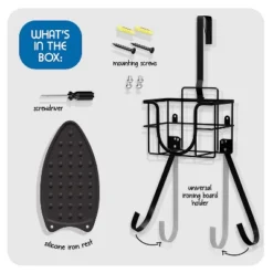 Bryt Ironing Board Holder Wall Mount & Over The Door Hanger, Laundry Room Storage & Organization, Iron & Ironing Board Hanger T&V Shaped, Black -Rubbermaid Shop GUEST 1aa3d3ad 017e 46f2 85b3 dca5395a48c9