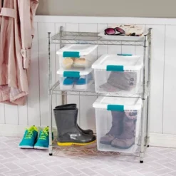 Sterilite 12 Sets Of 15-Quart & 6 Sets Of 25-Quart Heavy-Duty Stackable Clear Latch Lid Storage Container Tote For Home Organization -Rubbermaid Shop GUEST 1d6d73da b05e 44dc 86bf 64b694efbba9