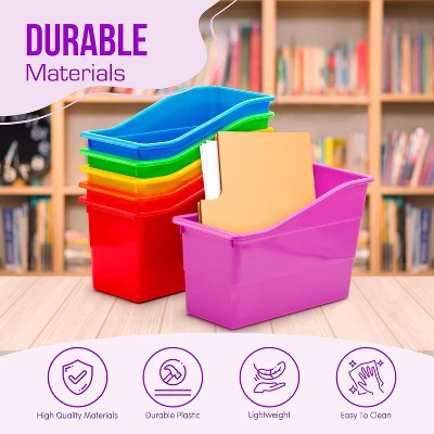 Plastic Storage File Bin, File Organizer, Classroom Organization Storage Basket, Desk With Storage, Desktop Organizer, 6 Pcs Foldable Desk File Folder 3 Plastic Storage File Bin, File Organizer, Classroom Organization Storage Basket, Desk With Storage, Desktop Organizer, 6 Pcs Foldable Desk File Folder - Image 3