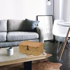 Itopfox Set Of 2 Wicker Baskets With Lids, Seagrass Woven Storage Bins For Home Organization, Decorative Storage Baskets For Any Room -Rubbermaid Shop GUEST 21730134 c9e2 43cb 890c 3243ee2194ac