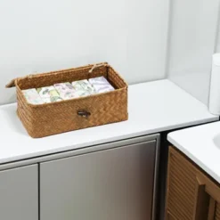 Itopfox Set Of 2 Wicker Baskets With Lids, Seagrass Woven Storage Bins For Home Organization, Decorative Storage Baskets For Any Room -Rubbermaid Shop GUEST 217fa0fe f6e8 4885 93f1 a02f55e67d1a