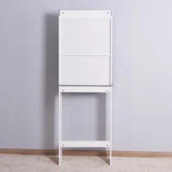 Modern Over The Toilet Space Saver Organization Wood Storage Cabinet For Home, Bathroom -White