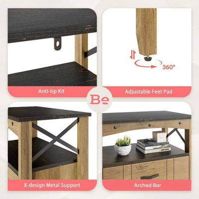 Bestier Hallway & Living Room Storage Cabinet W/ 2 Shelves & 3 Drawers For Home Office Decluttering And Organization, Brown 1 Bestier Hallway & Living Room Storage Cabinet W/ 2 Shelves & 3 Drawers For Home Office Decluttering And Organization, Brown