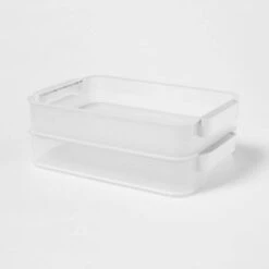Click In Place 6.7qt Clear Shallow Plastic Storage Bin With White Latch For Home And Office Organization - Brightroom™ -Rubbermaid Shop GUEST 26e19bcd f9a2 4375 87c1 9d243f92c9d4