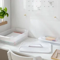 Click In Place Large Lid With Handle For Plastic Storage Bins For Home And Office Organization White - Brightroomâ„¢