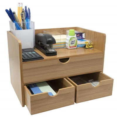 Sorbus 3-Tier Bamboo Desk Organizer Countertop Organization And Storage With 3 Drawers Declutter Office, Makeup Vanity And More 6 Sorbus 3-Tier Bamboo Desk Organizer Countertop Organization And Storage With 3 Drawers Declutter Office, Makeup Vanity And More - Image 6