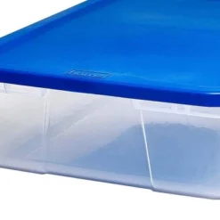 Homz 28 Quart Snaplock Clear Plastic Storage Tote Container Bin With Secure Lid And Handles For Home And Office Organization, Blue (2 Pack) 6 Homz 28 Quart Snaplock Clear Plastic Storage Tote Container Bin With Secure Lid And Handles For Home And Office Organization, Blue (2 Pack) -Rubbermaid Shop GUEST 29c924a3 dea8 4a08 9c41 8dd59bb801a4