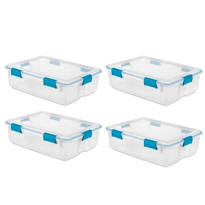 Sterilite Multipurpose Plastic Under-Bed Storage Tote Bins With Secure Gasket Latching Lids For Home Organization 6 Sterilite Multipurpose Plastic Under-Bed Storage Tote Bins With Secure Gasket Latching Lids For Home Organization - Image 6