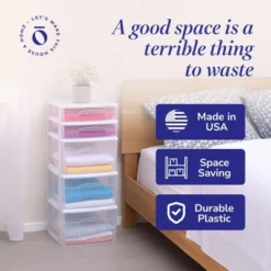 Homz Storage Cart, Medium 5 Drawer Plastic Container For Home And Office Organization, White Frame With Clear Drawers -Rubbermaid Shop GUEST 2beffcef f5fa 4ea0 ad08 1ecbfef4abbf