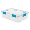 Sterilite Multipurpose Plastic Under-Bed Storage Tote Bins With Secure Gasket Latching Lids For Home Organization