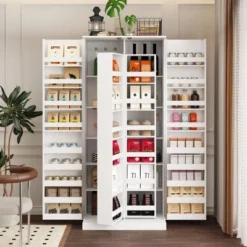 FUFU&GAGA Rotating Pantry Cabinet,Large Capacity Kitchen Storage Hutch,Double Doors With Compartments,Kitchen Organization,White 17 FUFU&GAGA Rotating Pantry Cabinet,Large Capacity Kitchen Storage Hutch,Double Doors With Compartments,Kitchen Organization,White -Rubbermaid Shop GUEST 306dd3e0 8f24 449a 9e74 bbefb58bf6bc