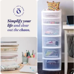 Homz Plastic 6 Clear Drawer Medium Home Organization Storage Container Tower With 4 Large Drawers And 2 Small Drawers, White Frame (2 Pack) -Rubbermaid Shop GUEST 313741a1 ecac 4d37 96ab 2c0668b1b1d2