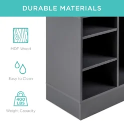 Best Choice Products 46in Shoe Storage Organization Rack Bench For Entryway, Bedroom W/ Padded Seat, 10 Cubbies - Gray -Rubbermaid Shop GUEST 317b4c0f 8de9 4cb8 9ebc 4d1094553cf1