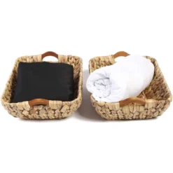 Juvale 2 Pack Natural Brown Hyacinth Storage Baskets With Wooden Handles For Shelves, Decorative Bathroom Organization, 14.5 X 10.5 X 4 In -Rubbermaid Shop GUEST 31cb9120 86ad 45e7 b2e9 3fa66cda251a