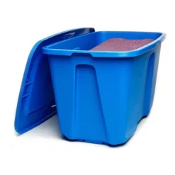 Homz 32 Gallon Large Standard Stackable Plastic Storage Container Bin With Secure Snap Lid For Home Organization, Blue, (2 Pack) -Rubbermaid Shop GUEST 3292ce14 c3e2 467c 99e5 caad0241421c 1