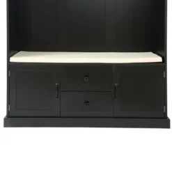 TiramisuBest 3-in-1 Hall Tree With Cushion,3 Hooks & Storage,Entryway Bench With Drawers And Cabinets,47.2" Wide,Black,Ideal For Hallway Organization -Rubbermaid Shop GUEST 32f9da49 731e 44cc 9e01 1b3989ec9511