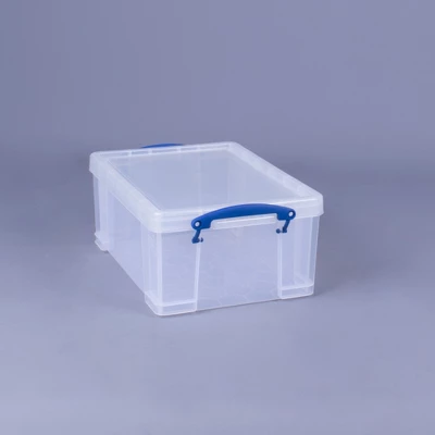 Really Useful Box 9 Liter Plastic Stackable Storage Container With Snap Lid & Built-In Clip Lock Handles For Home Or Office Organization, Clear 4 Really Useful Box 9 Liter Plastic Stackable Storage Container With Snap Lid & Built-In Clip Lock Handles For Home Or Office Organization, Clear - Image 4