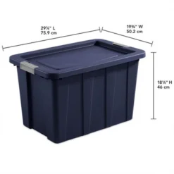 Sterilite Tuff1 30 Gallon Plastic Storage Stackable Container Bins With Secure Latching Lid For Indoor Or Outdoor Home Organization, Blue (12 Pack) -Rubbermaid Shop GUEST 34055836 2c4d 4776 92b3 be4164a53579