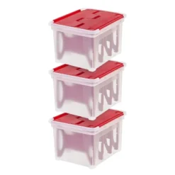 IRIS USA Ornament Storage Box, Plastic Organization Container Bin, Clear/Red -Rubbermaid Shop GUEST 3542f780 434c 4b09 b133 9a7ba67a3063