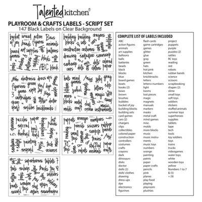Talented Kitchen 147 Playroom Organization And Storage Labels For Toy Bins, Preprinted Black Script On Clear Vinyl Stickers For Crafts Water Resistant 3 Talented Kitchen 147 Playroom Organization And Storage Labels For Toy Bins, Preprinted Black Script On Clear Vinyl Stickers For Crafts Water Resistant - Image 3
