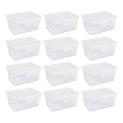 Sterilite 16 Qt Clear Plastic Secure Latching Storage Containers, 12 Pack & 6 Quart Lidded Storage Tote For Home And Office Organization, 24 Pack 3 Sterilite 16 Qt Clear Plastic Secure Latching Storage Containers, 12 Pack & 6 Quart Lidded Storage Tote For Home And Office Organization, 24 Pack - Image 3