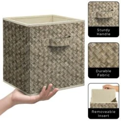 Sorbus 4 Pack 11 Inch Foldable Storage Cubes With Handle - Organization & Storage Baskets For Shelves, Closet And More -Rubbermaid Shop GUEST 3681c5fd b5df 407a bc5f e06d9818cb0e