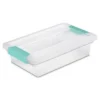 Sterilite Small Clip Box Clear Stacking Storage Tote Container With Latching Lid For Home & Office Organization And Storage Solution