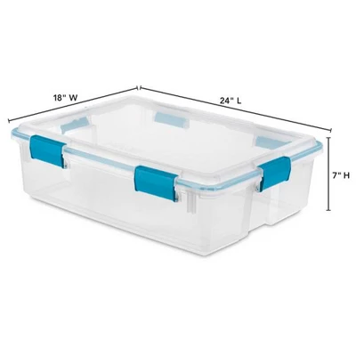 Sterilite Multipurpose Plastic Under-Bed Storage Tote Bins With Secure Gasket Latching Lids For Home Organization 4 Sterilite Multipurpose Plastic Under-Bed Storage Tote Bins With Secure Gasket Latching Lids For Home Organization - Image 4