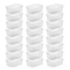 Sterilite Medium Storage Tray Containers With Sturdy Banded Rim And Textured Bottom For Desktop And Drawer Household Organization, Clear, 24 Pack