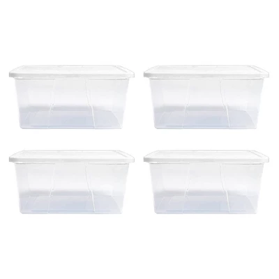 Homz 12-Quart Snaplock Clear Plastic Storage Tote Container Bin With Secure Lid And Handles For Home And Office Organization (8 Pack) 1 Homz 12-Quart Snaplock Clear Plastic Storage Tote Container Bin With Secure Lid And Handles For Home And Office Organization (8 Pack)