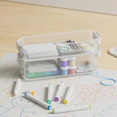 6pc Click In Place Slim Toolbox Kit Plastic Storage Home And Office Organization - Brightroom™ 2 6pc Click In Place Slim Toolbox Kit Plastic Storage Home And Office Organization - Brightroom™ - Image 2