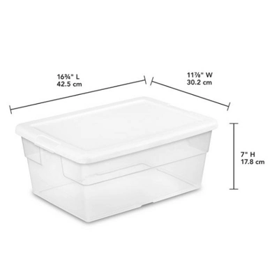 Sterilite 16 Qt Clear Plastic Secure Latching Storage Containers, 12 Pack & 6 Quart Lidded Storage Tote For Home And Office Organization, 24 Pack 4 Sterilite 16 Qt Clear Plastic Secure Latching Storage Containers, 12 Pack & 6 Quart Lidded Storage Tote For Home And Office Organization, 24 Pack - Image 4