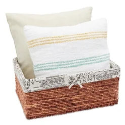 Set Of 5 Brown Woven Storage Nesting Baskets For Closet Organization, Bathroom Shelves, Pantry, Vanity, Bathroom, Small, Rectangular, 3 Sizes -Rubbermaid Shop GUEST 3cabe286 808d 4c78 b4f5 ff6d613cd482