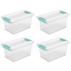 Sterilite Medium Stackable Clear Plastic Storage Tote Container With Clear Latching Lid & Green Clips For Home & Office Organization -Rubbermaid Shop GUEST 3ccd6293 68ee 4cb4 96d5 d92de8acf859