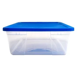 Homz Snaplock 41-Quart Plastic Multipurpose Stackable Storage Container Bins With Blue Snaplock Lid For Home And Office Organization, Clear (2 Pack) -Rubbermaid Shop GUEST 42bd88b9 ea19 4a67 bdaf eea9a6c1ec60 1