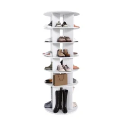 KWPZQEB 6 Tier Rotating Shoe Rack Tower, Spinning Shoe Display Lazy Susan, Revolving 360 Shoe Rack Storage Round Carousel, Handbag Organization, White -Rubbermaid Shop GUEST 4480dacf addf 4bb0 a811 577381f1f2ea 2