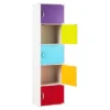 Hodedah HID5 High Quality 5 Shelf Home, Office, And School Enclosed Organization Storage 59 Inch Tall Slim Bookcase Cabinets, Rainbow Finish