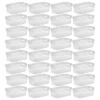 Sterilite 4.25x8x12.25 Inch Small Modern Storage Bin W/ Comfortable Carry Through Handles And Banded Rim For Household Organization, Clear (32 Pack)
