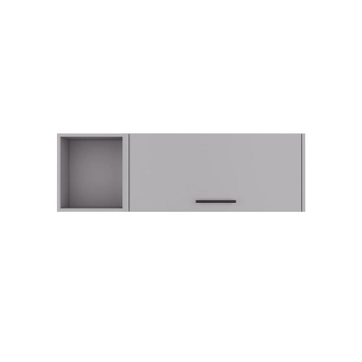 INFURNIC Decorative Wall Shelf Wall Cabinet With Lift Up Door And Open Shelf For Storage And Organization Space Saving, Grey, 13"*47.2"*14.9" 1 INFURNIC Decorative Wall Shelf Wall Cabinet With Lift Up Door And Open Shelf For Storage And Organization Space Saving, Grey, 13"*47.2"*14.9"