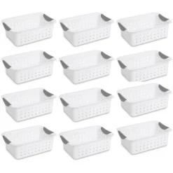 Sterilite White Small Ultra Basket Durable Plastic Storage Totes Bins For With Titanium Inserts For Home Organization -Rubbermaid Shop GUEST 50f229f3 22db 43ee 80e5 9dbb70a1b9a7