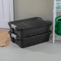 Sterilite Plastic Stacker Tote, Heavy Duty Lidded Storage Bin Container For Stackable Garage And Basement Organization -Rubbermaid Shop GUEST 518f65a3 9942 4787 a3f2 95e9588c5f41