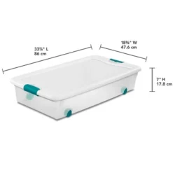 Sterilite 4 Set Of 56-Quart Wheeled Storage Bin & 6 Set Of 18-Quart Plastic Storage Container W/Latching Lid And Clear Base For Home Organization